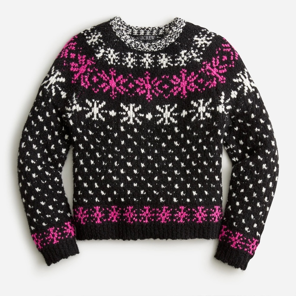 NWT! J. Crew Jacquard snowflake‎ pullover sweater